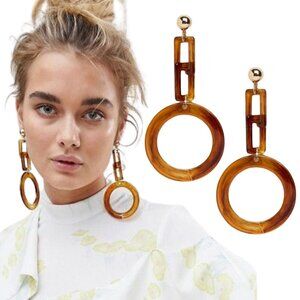 Tortoise Shell Drop Earrings